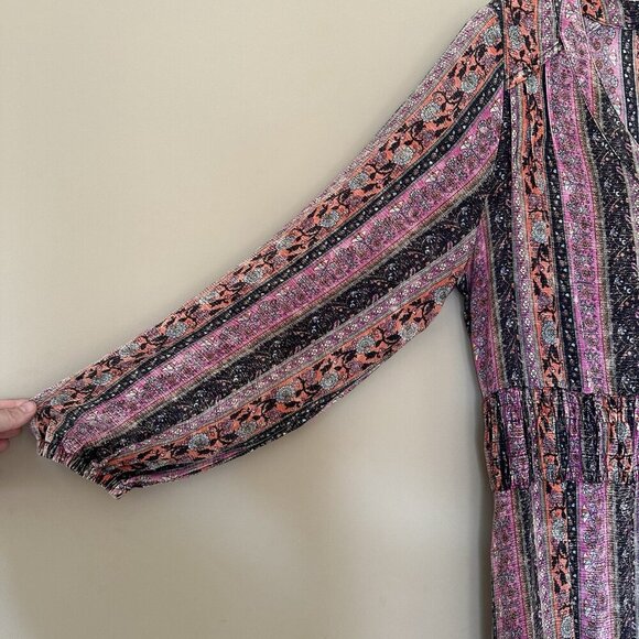 Soft Surroundings Boho Long Sleeve Maxi Dress Women M Earthy Esperanza Hippie - Picture 9 of 12